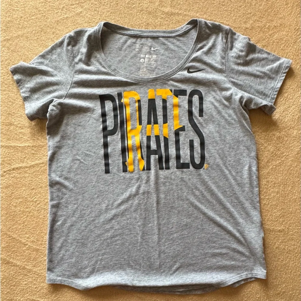 Nike Gray Tee with Yellow and Black Pittsburgh Pirates Print
